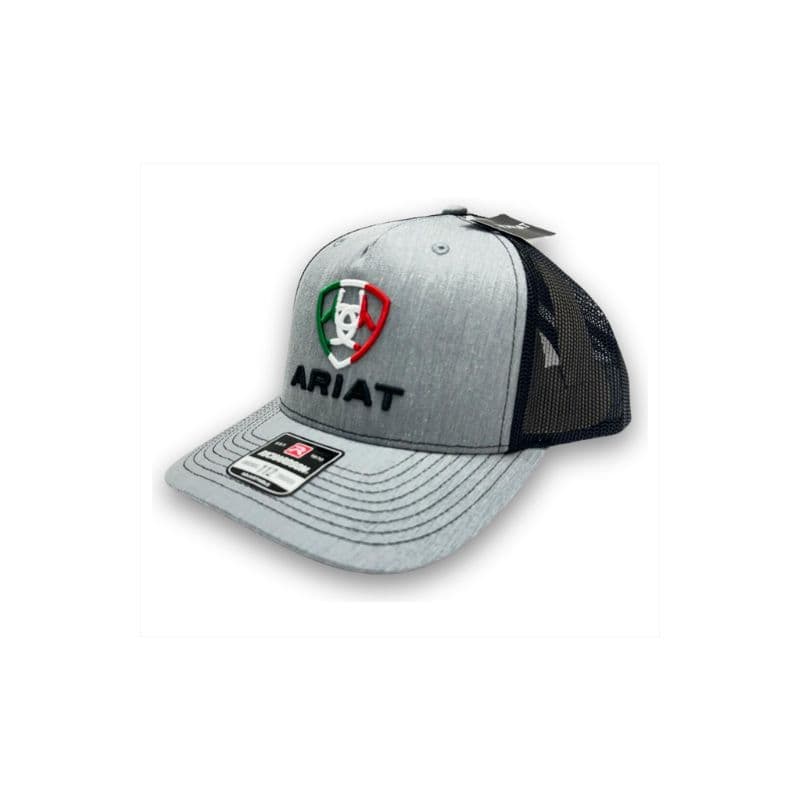 Gorra Ariat Gris Negro con Logotipo Escudo