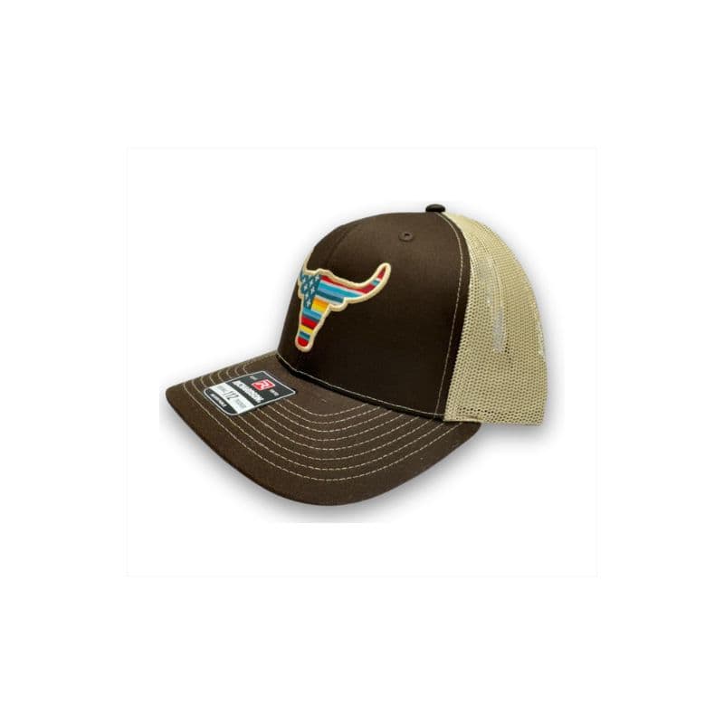 Gorra Ariat Marrón Café con Logotipo Cuernos Largos