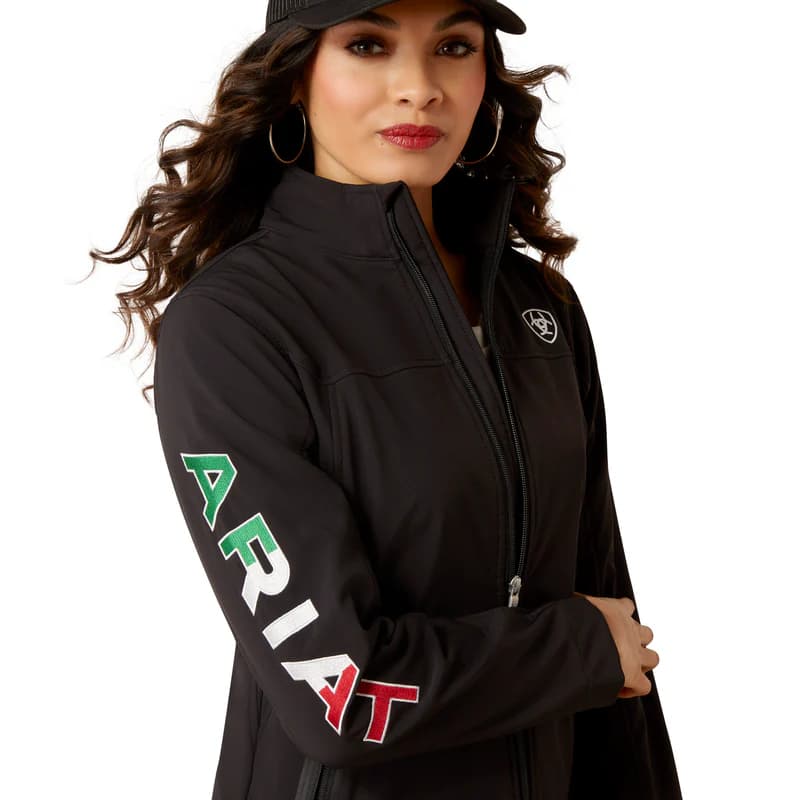 Chamarra Softshell Ariat Negra México con Bordados