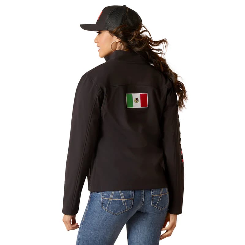 Chamarra Softshell Ariat Negra México con Bordados