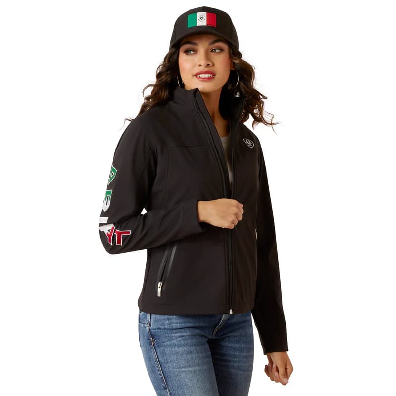 Chamarra Softshell Ariat Negra México con Bordados