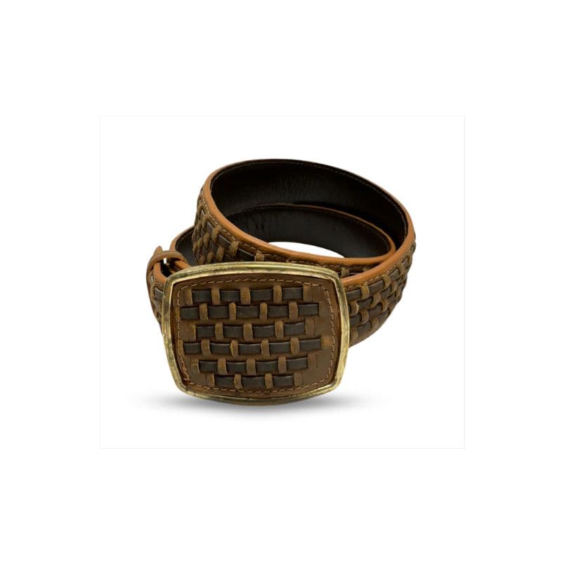 Cinturón de piel artesanal petatillo marrón
