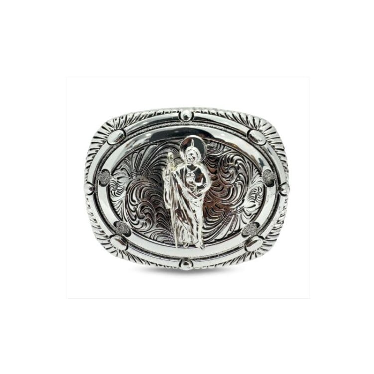 Hebilla vaquera Double G Ranch San Judas Oval Silver