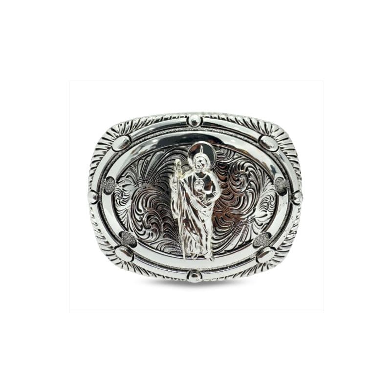 Hebilla vaquera Double G Ranch San Judas Oval Silver