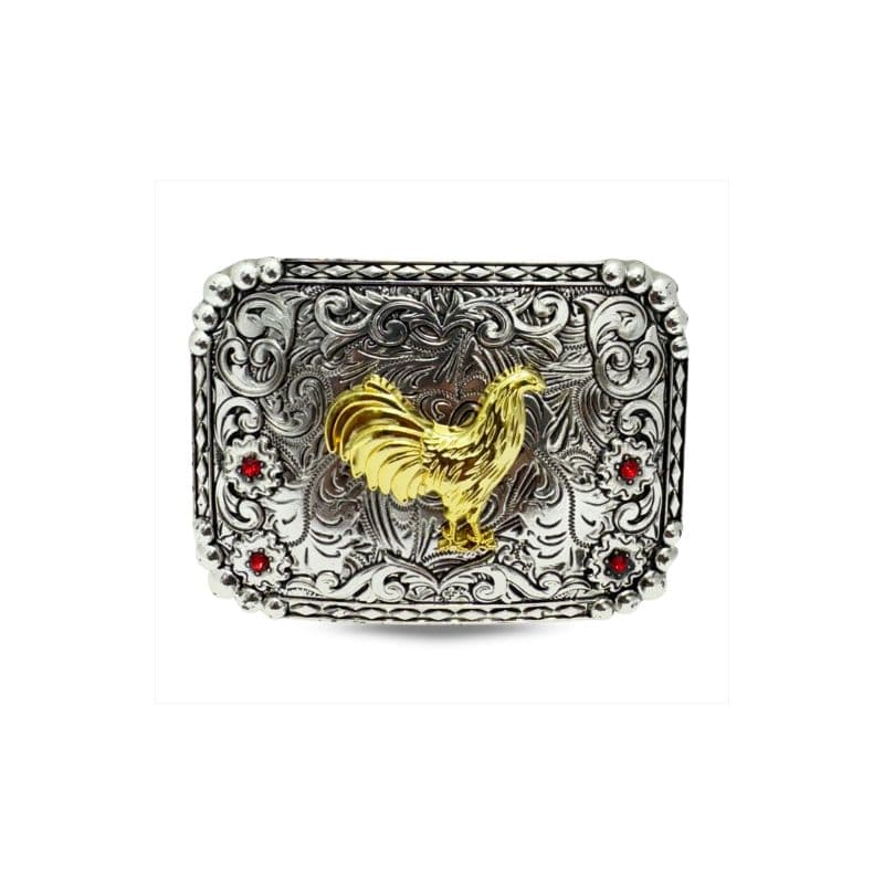 Hebilla vaquera Double G Ranch El Gallo 3D Square
