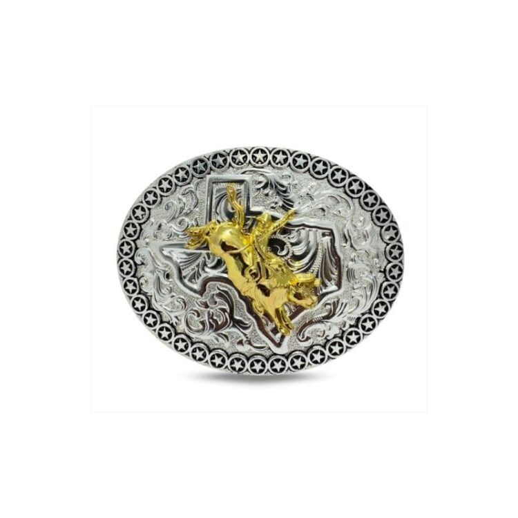 Hebilla vaquera Double G Ranch Ridg Cowboy Silver Gold