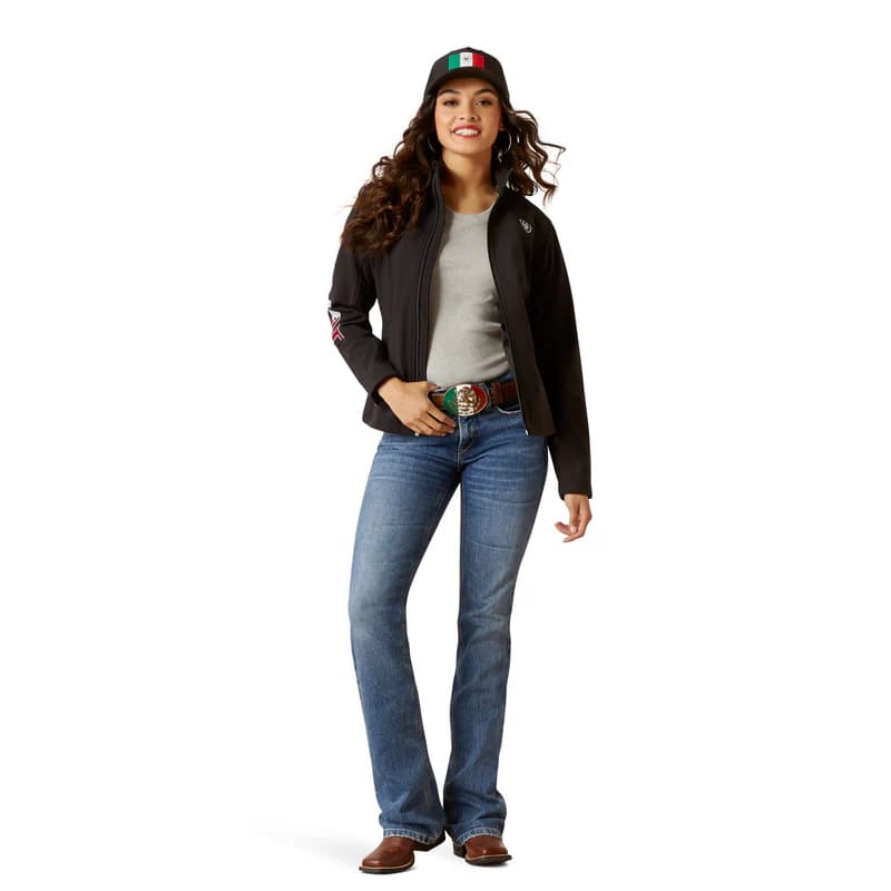 Chamarra Softshell Ariat Negra México con Bordados