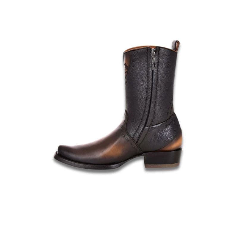 Bota de piel negra hombre Cuadra